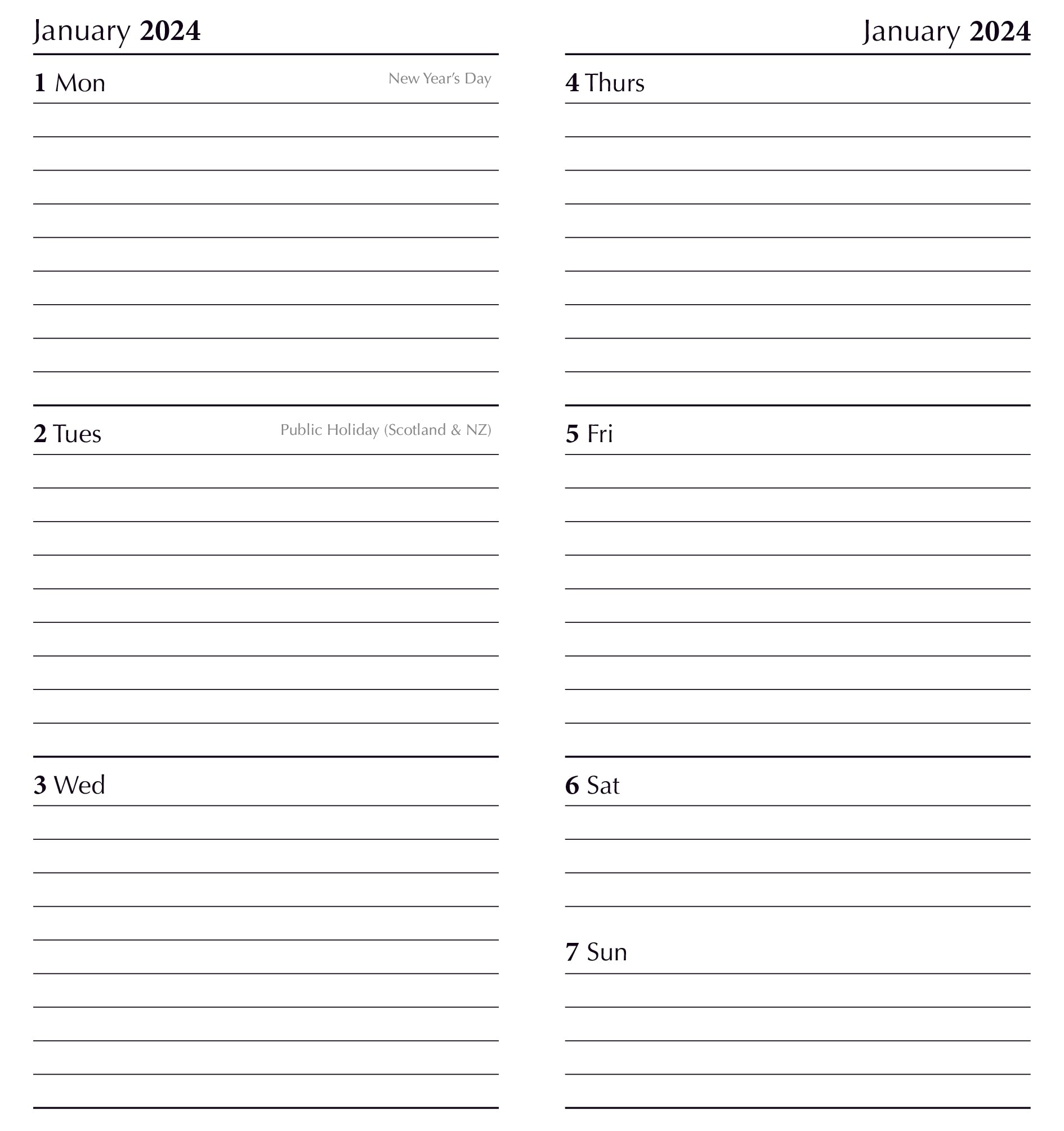 2024 Steam Trains - Weekly Pocket Diary/Planner