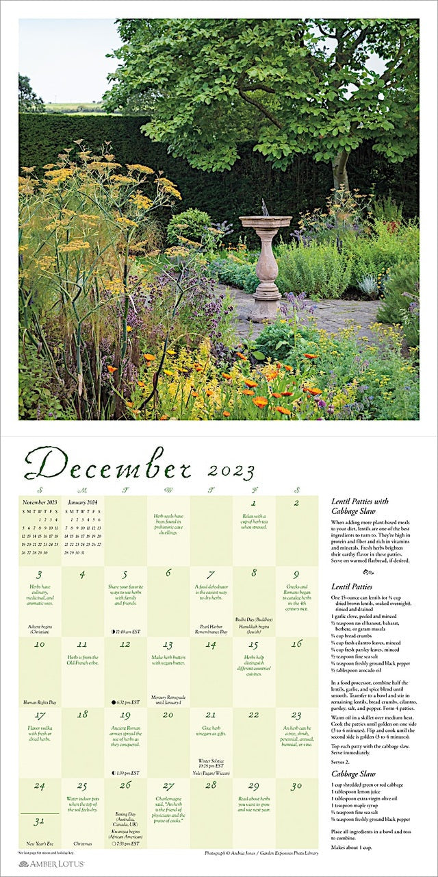 2023 Herb Gardens - Square Wall Calendar