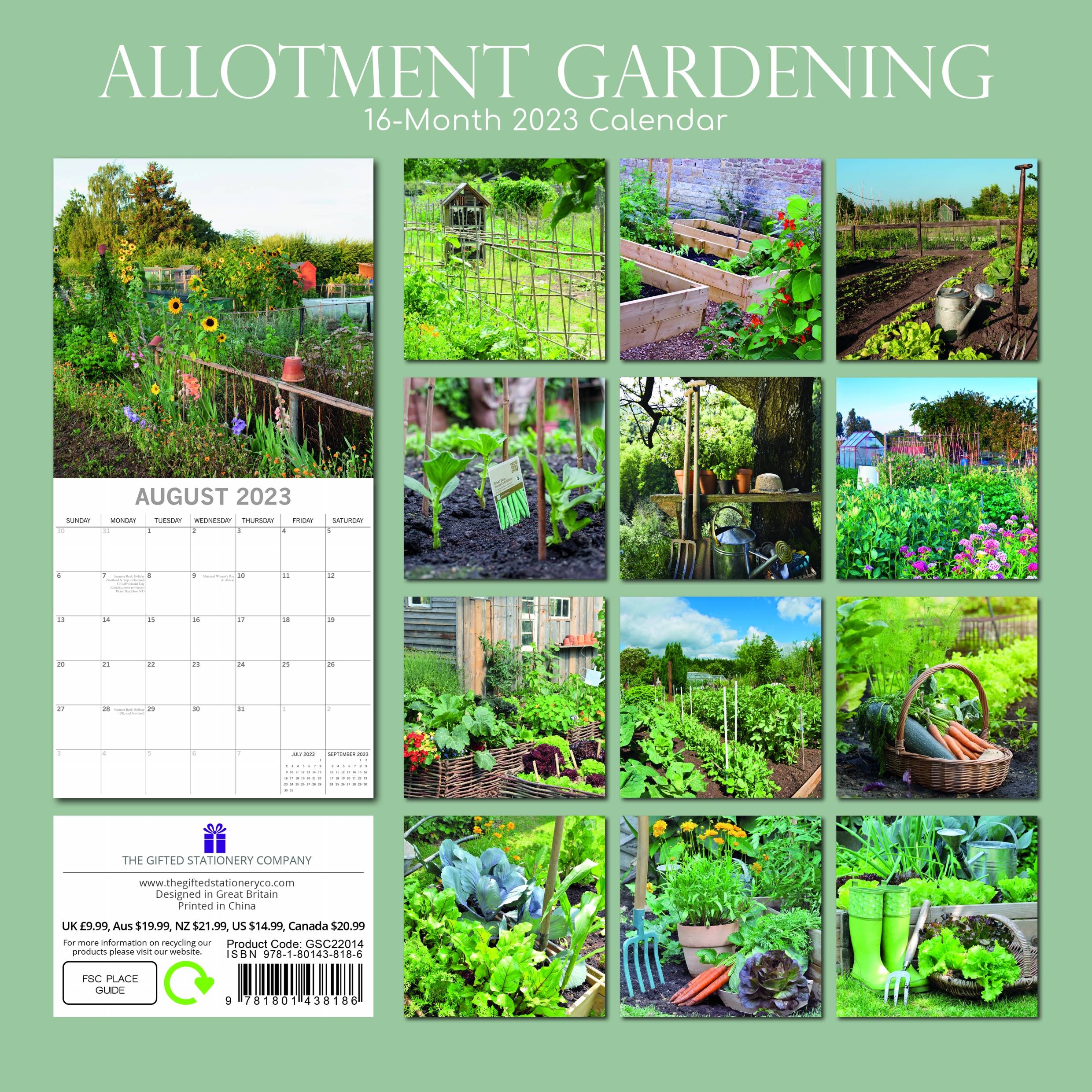 2023 Allotment Gardening - Square Wall Calendar