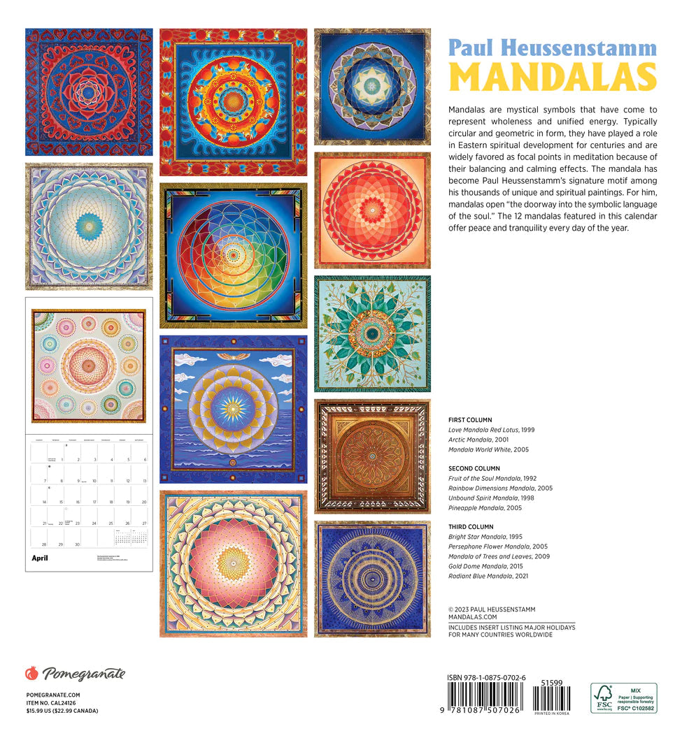 2024 Paul Heussenstamm: Mandalas - Square Wall Calendar  SOLD OUT