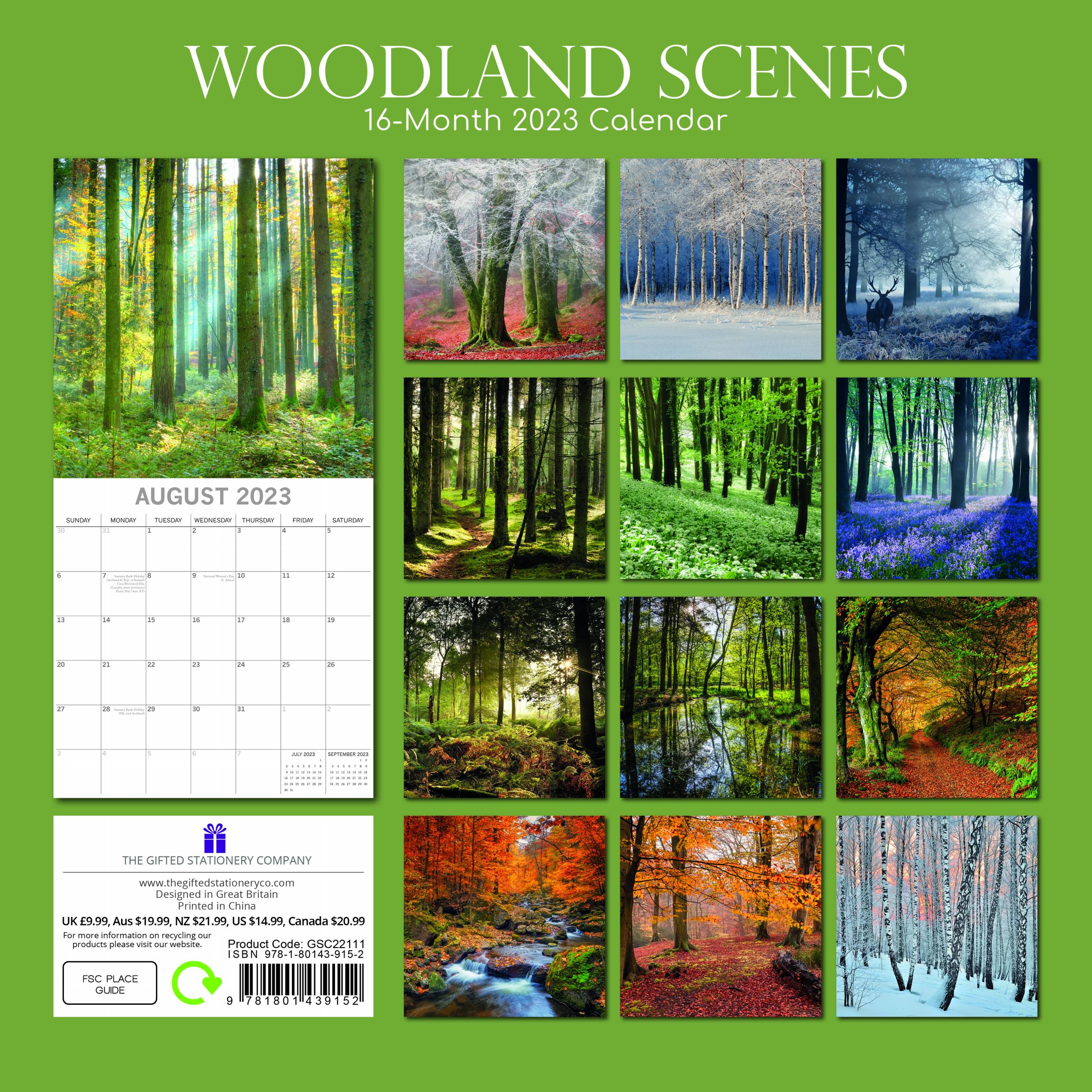 2023 Woodland Scenes - Square Wall Calendar