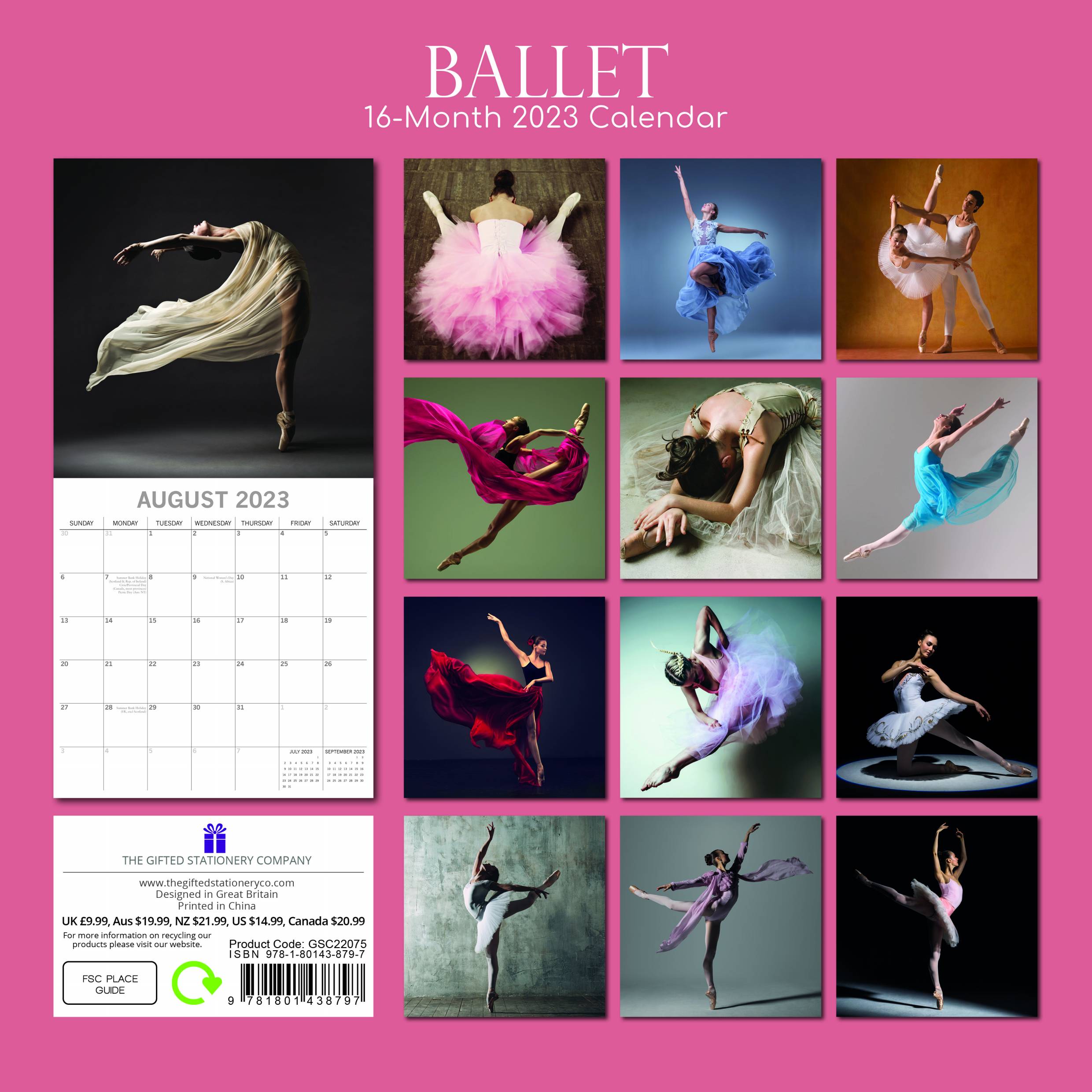 2023 Ballet - Square Wall Calendar