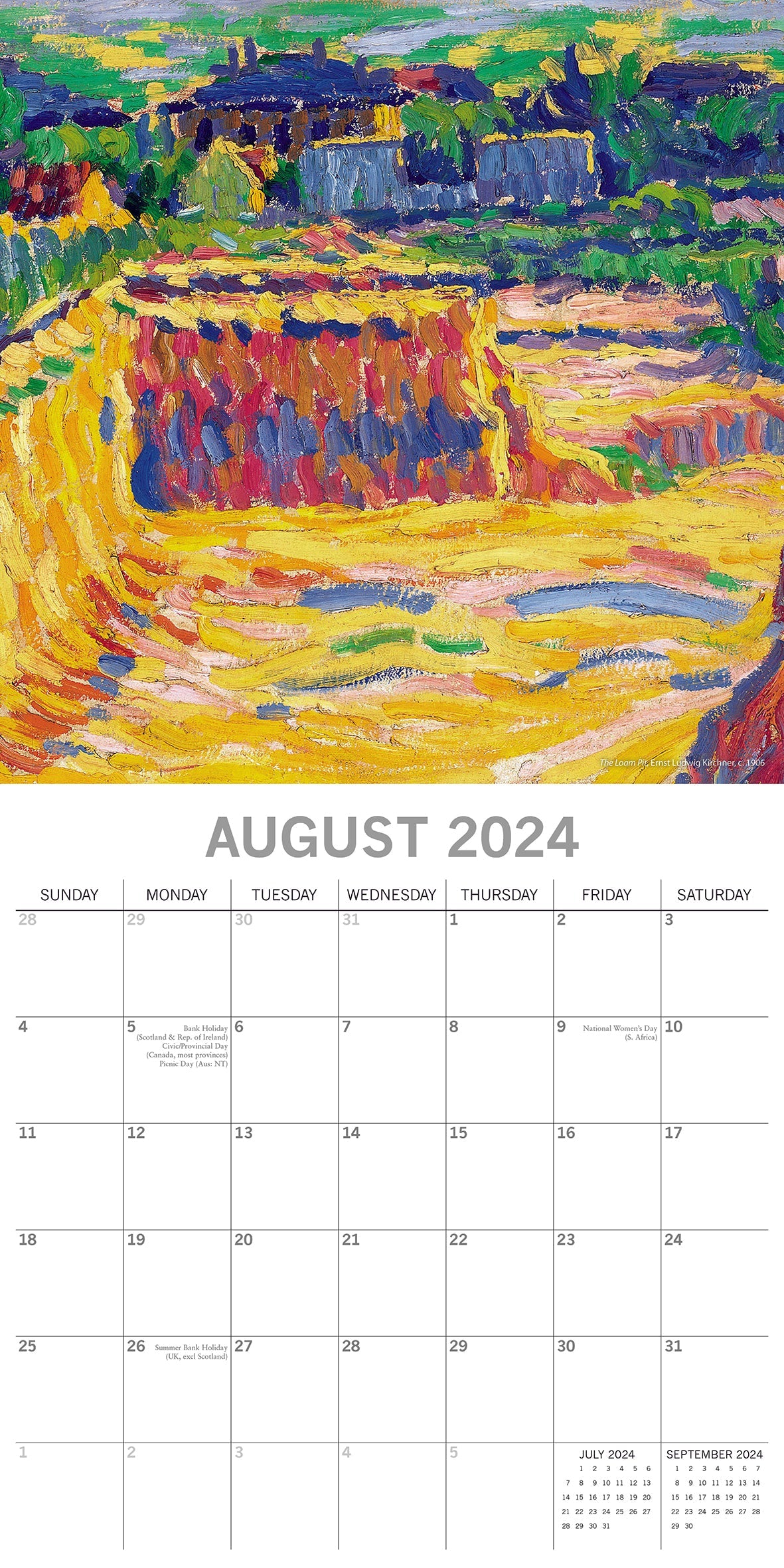 Wall Calendar 2024 - 18 x 18 Cm VAN GOGH 
