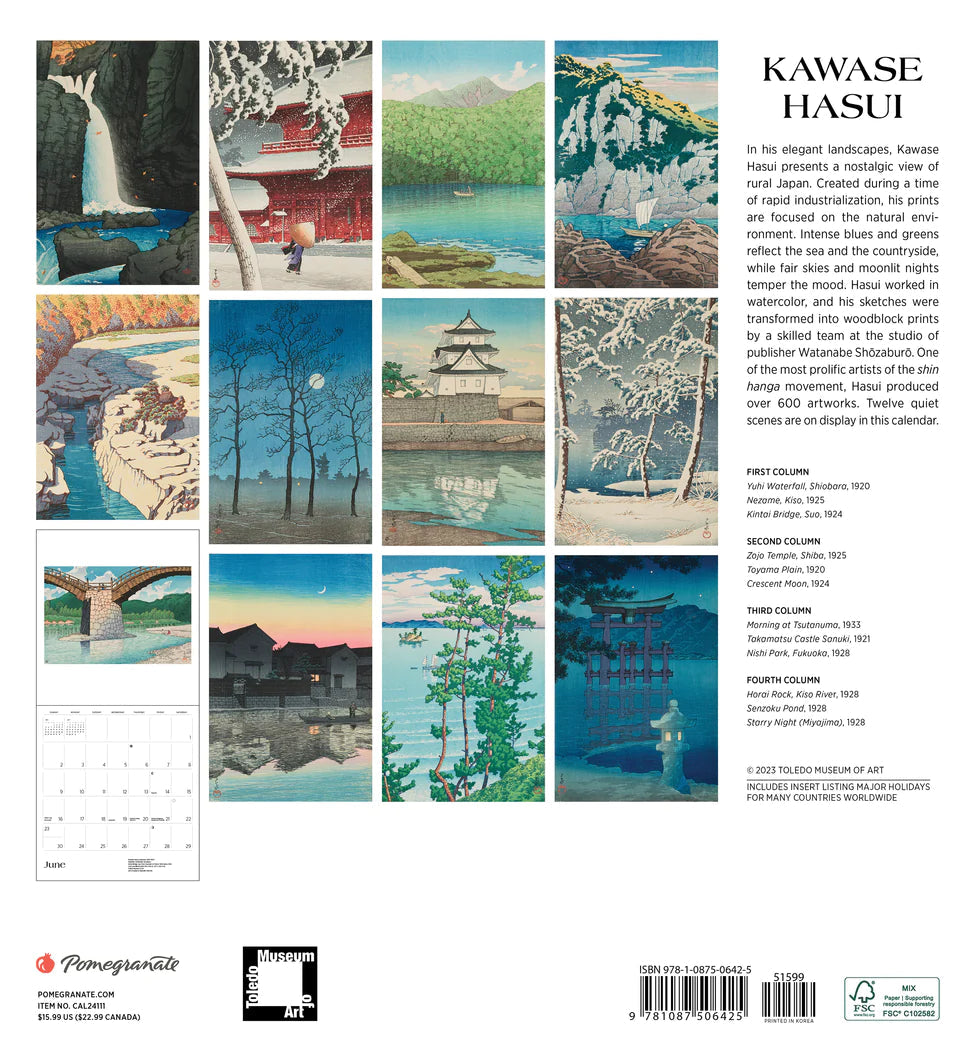 2024 Kawase Hasui - Square Wall Calendar  SOLD OUT