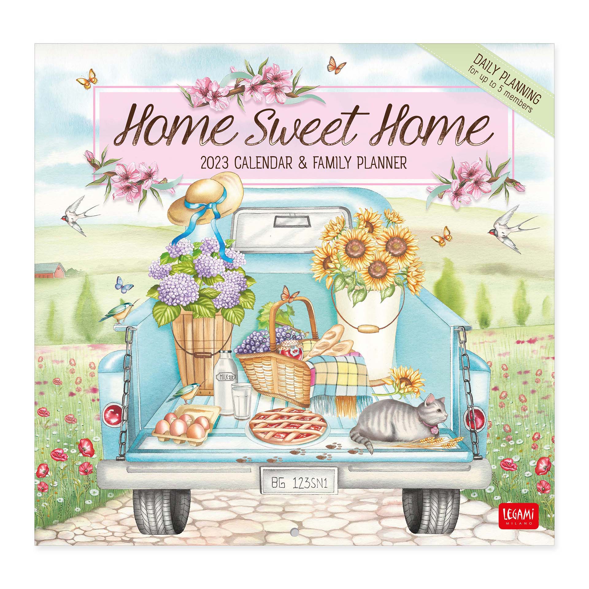 2023 Home Sweet Home Family Planner - Square Wall Calendar