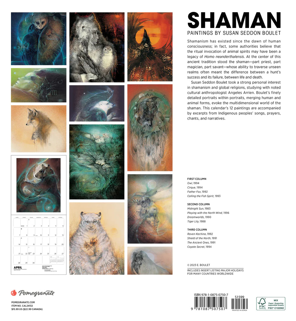 2024 Shaman: Paintings by Susan Seddon Boulet - Square Wall Calendar  SOLD OUT