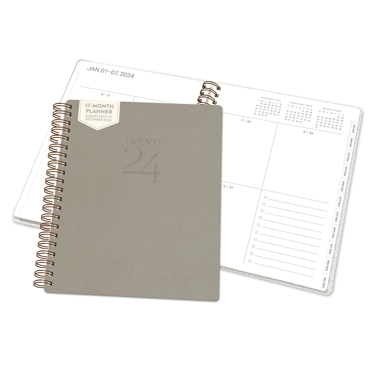 2024 Greige - Baxter Monthly & Weekly Diary/Planner