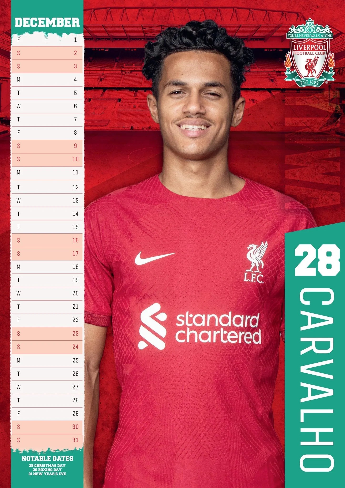 2023 Liverpool FC - A3 Wall Calendar