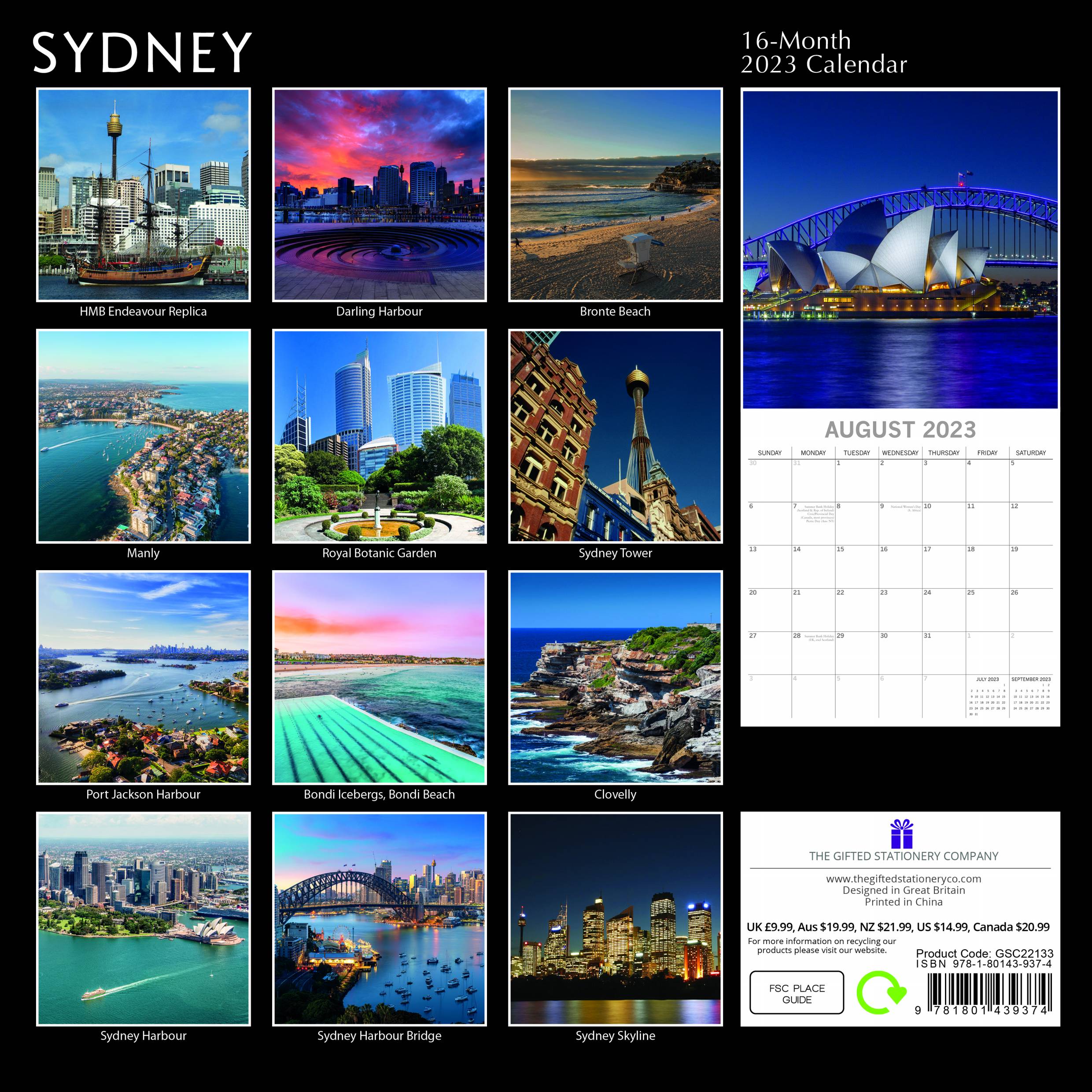 2023 Sydney - Square Wall Calendar