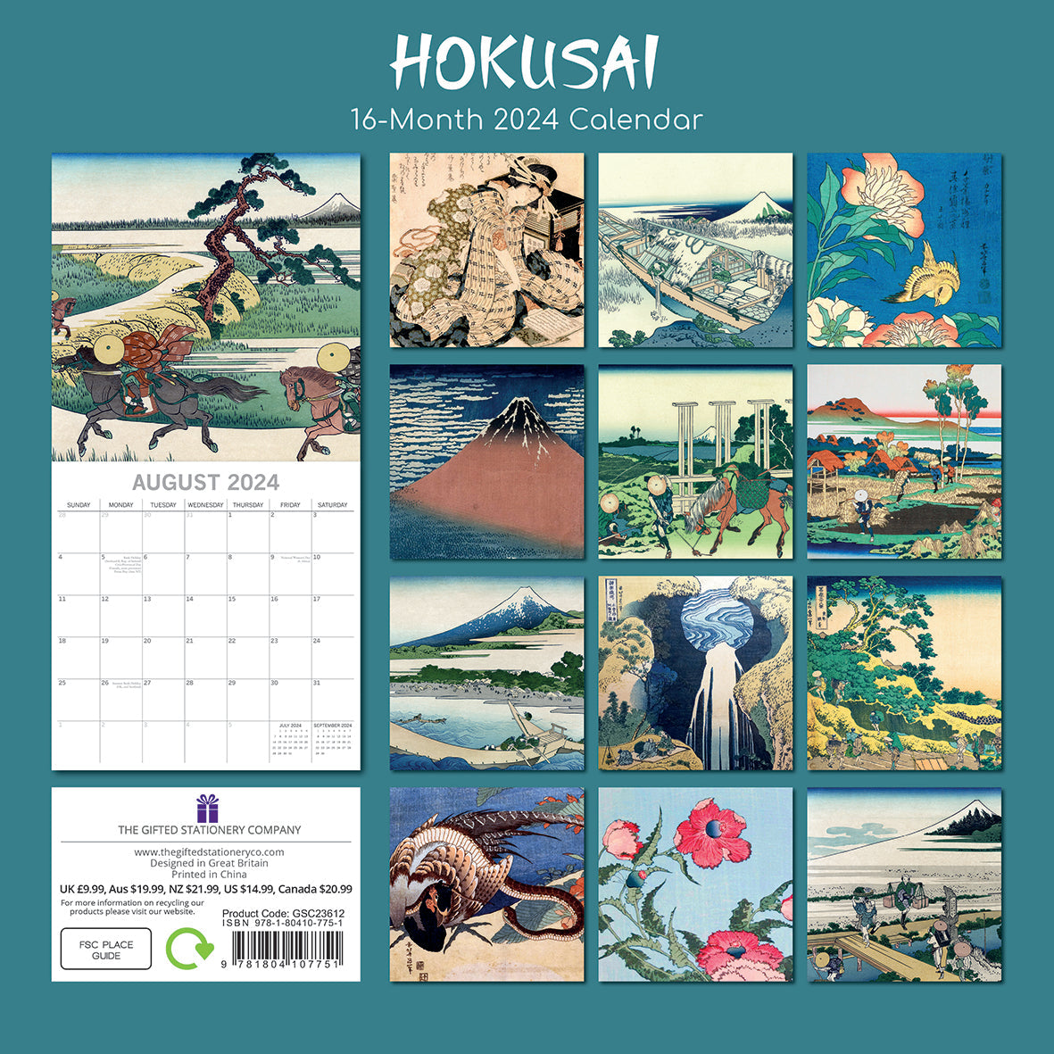 2024 Hokusai - Square Wall Calendar