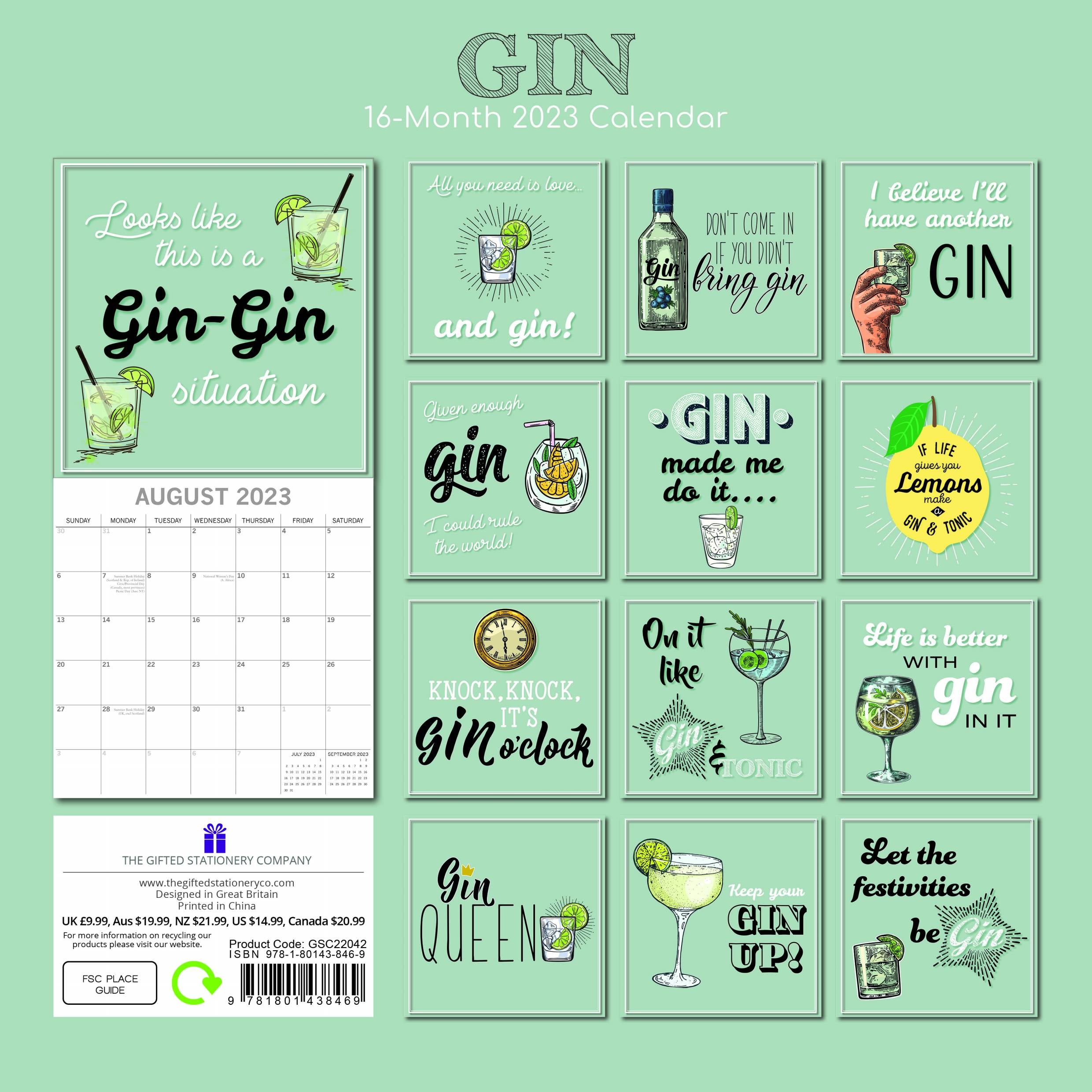 2023 Gin - Square Wall Calendar