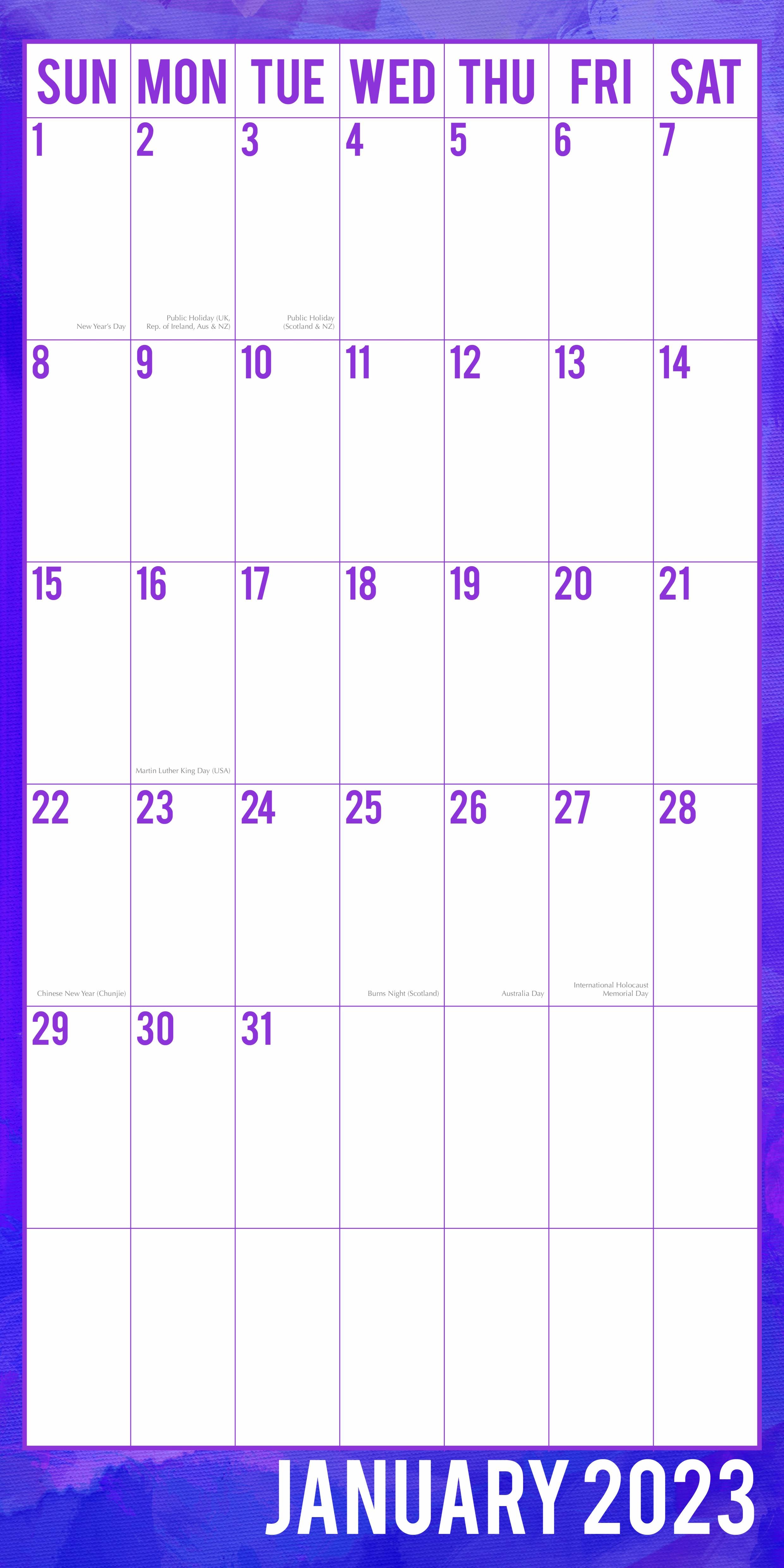 2023 Large Print Calendar - Square Wall Calendar