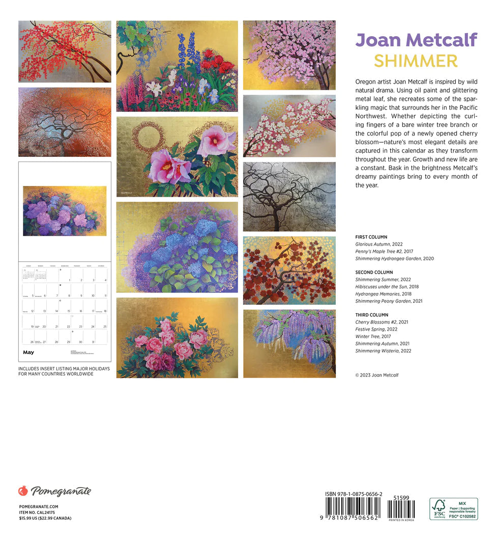 2024 Joan Metcalf: Shimmer - Square Wall Calendar  SOLD OUT