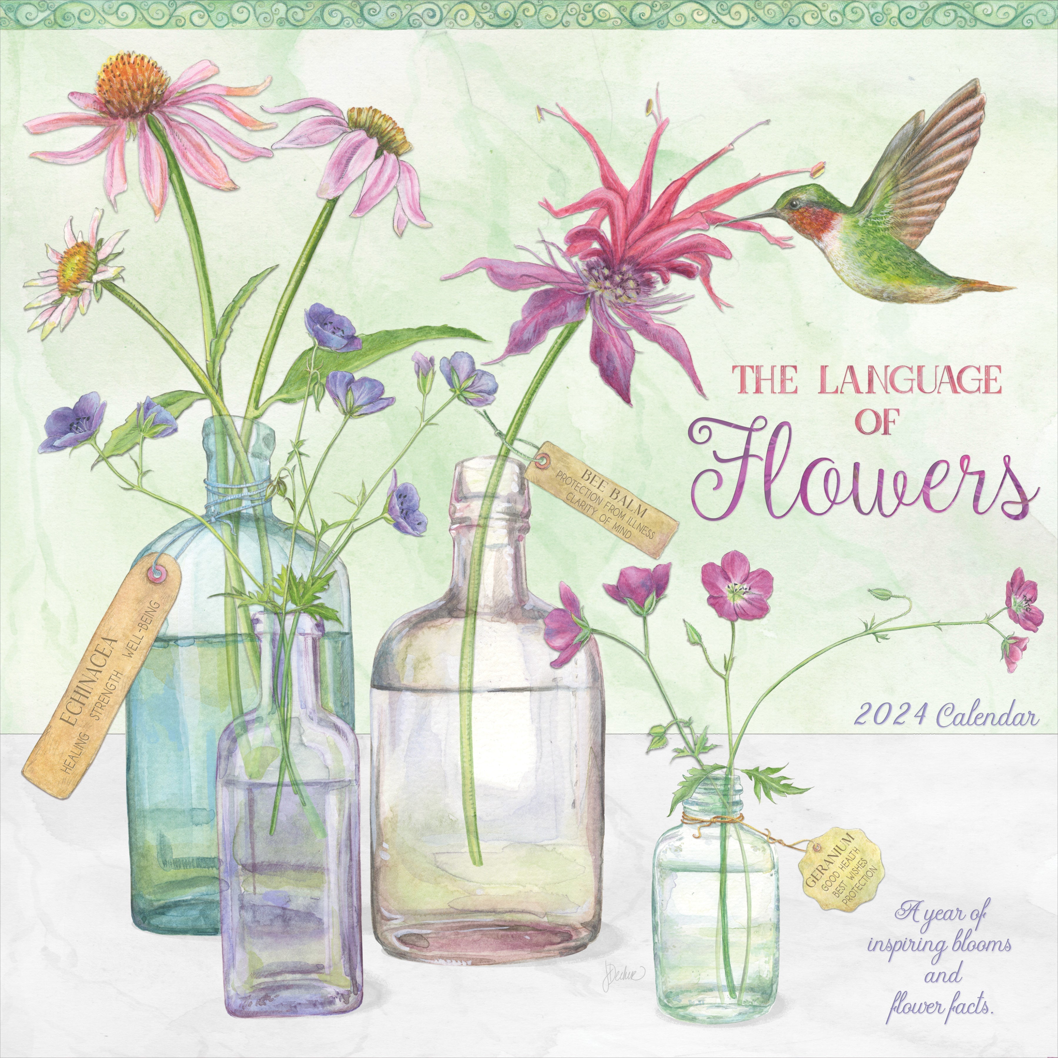 2024 The Language of Flowers - Square Wall Calendar US