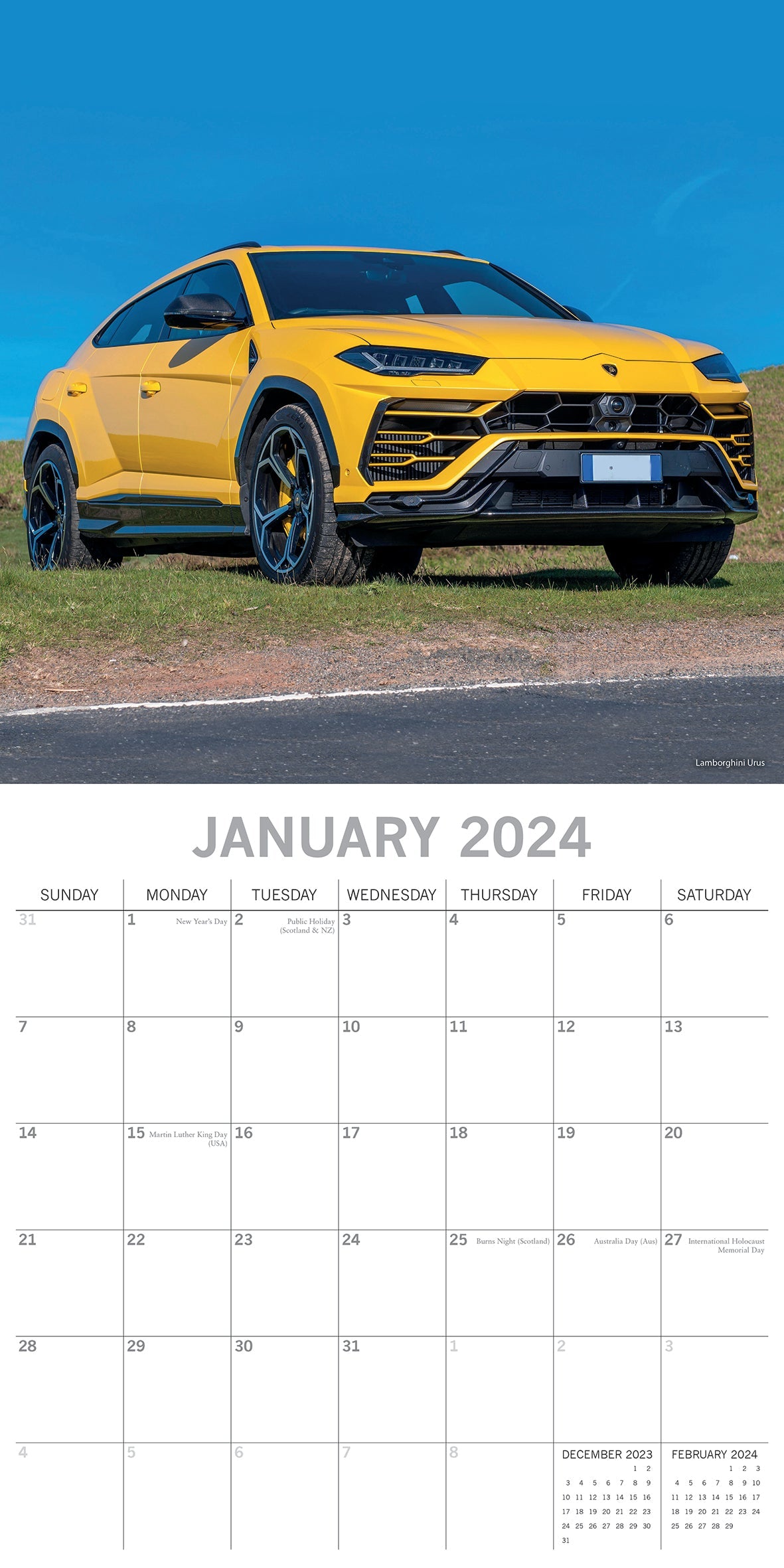 2024 Lamborghini - Square Wall Calendar