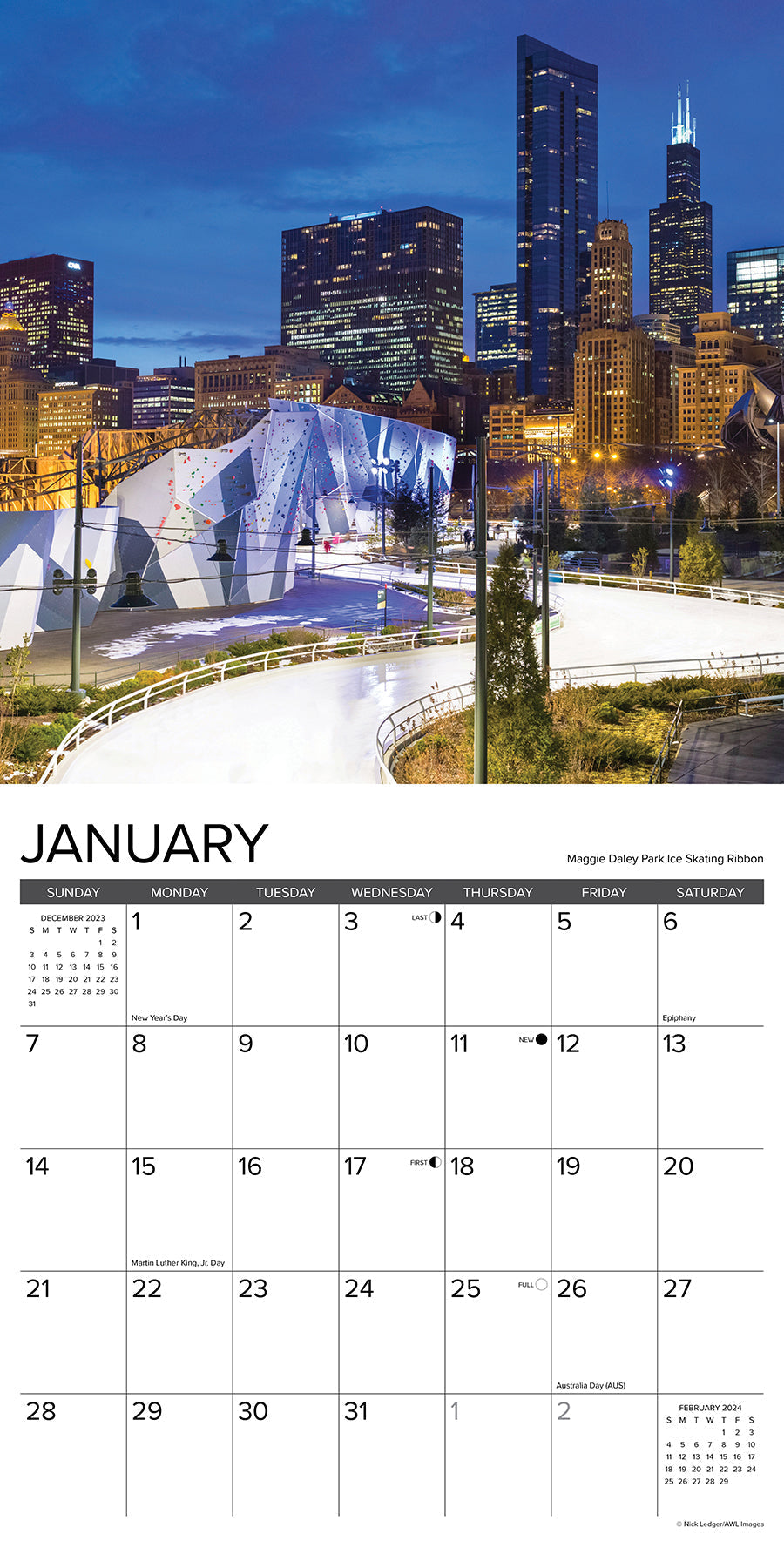 2024 Chicago (by Willow Creek) - Square Wall Calendar US