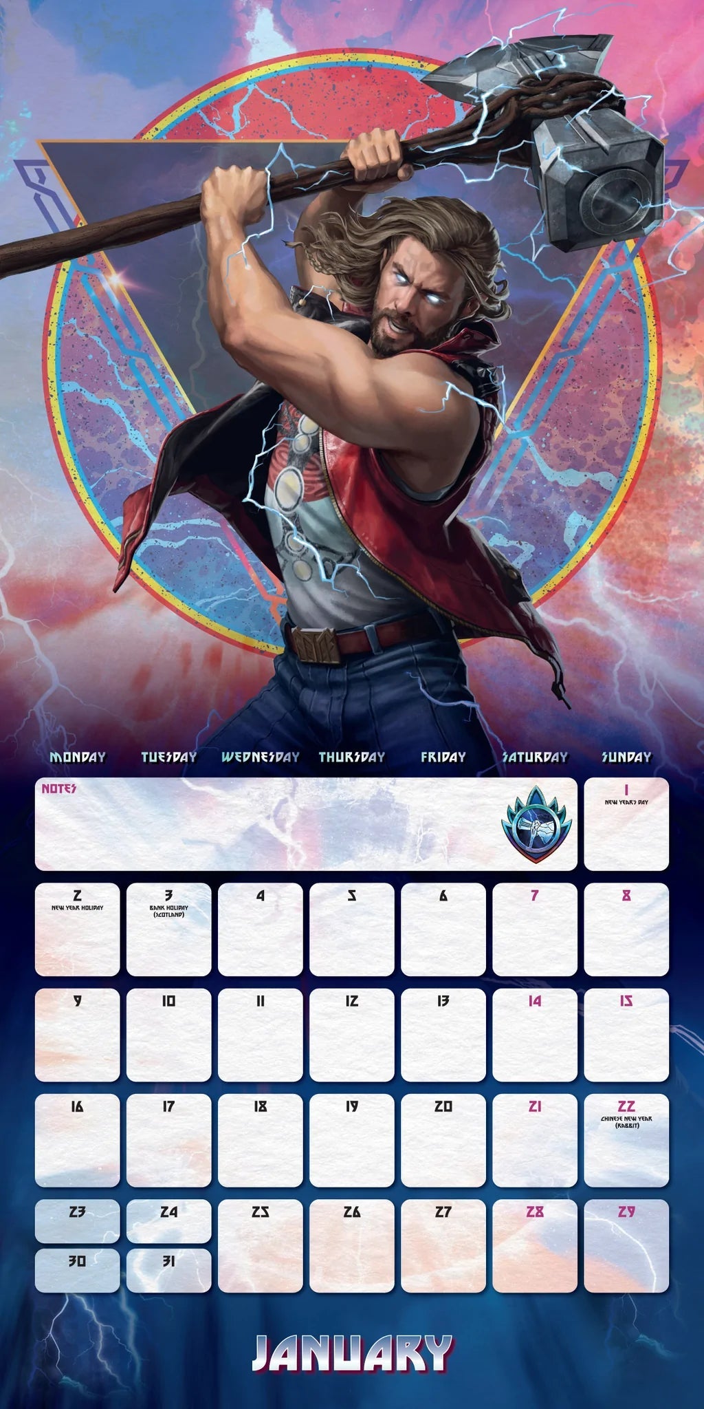 2023 Marvel - Thor - Love And Thunder Movie - Square Wall Calendar