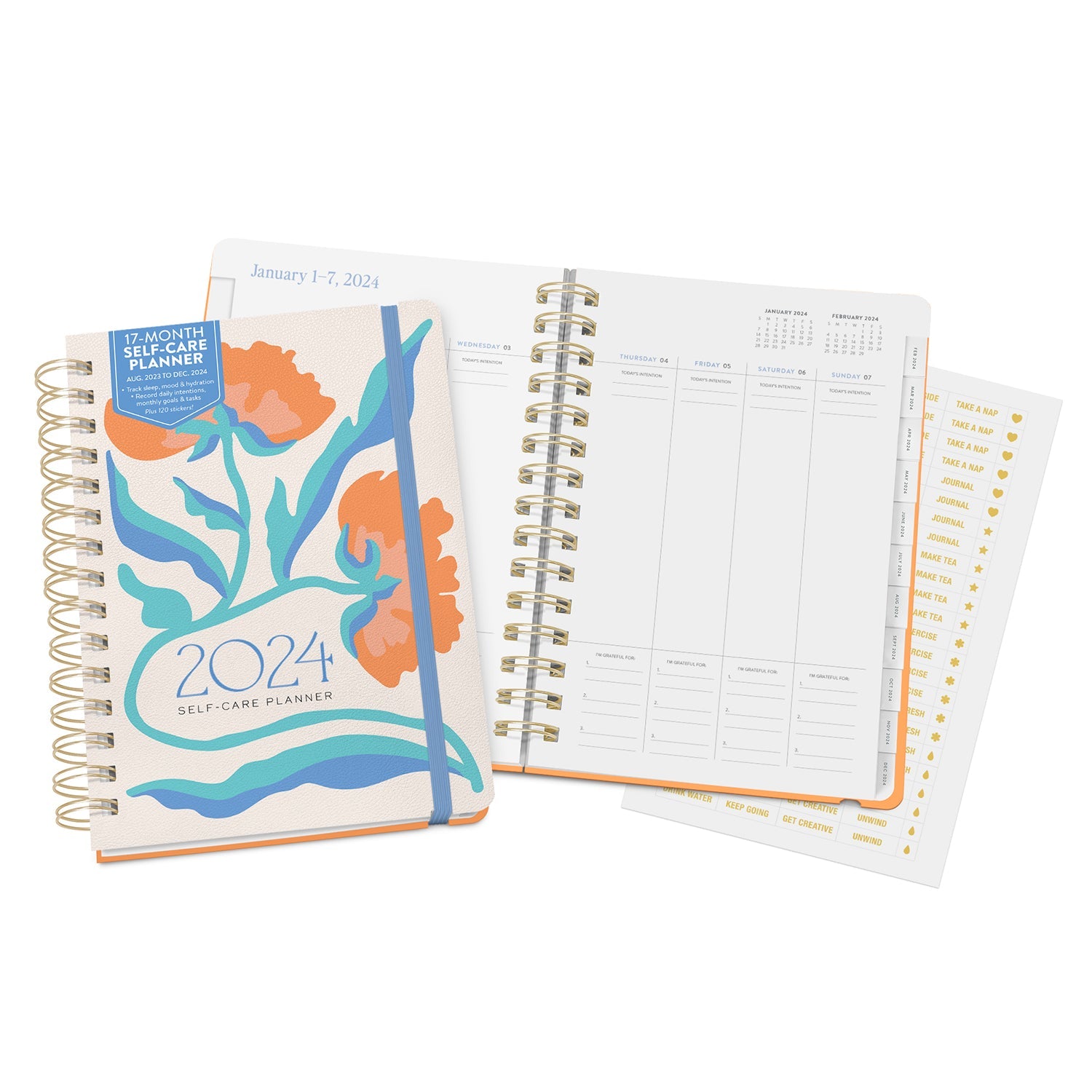 2024 Floral Flow - Monthly & Weekly Diary/Planner