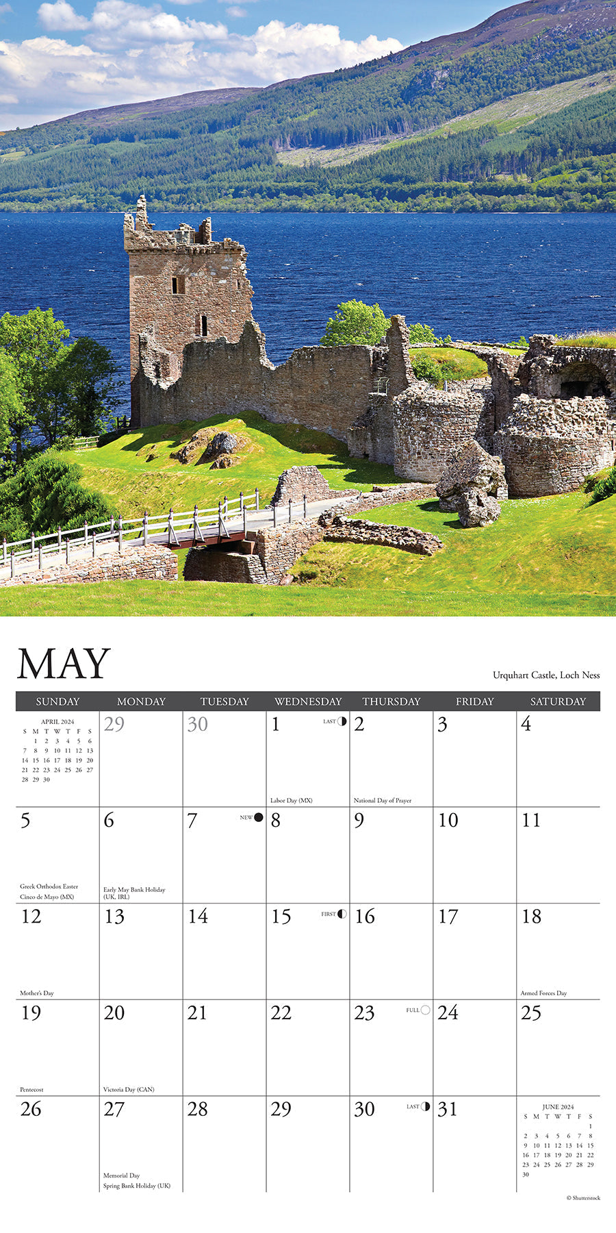 2024 Scotland - Square Wall Calendar US