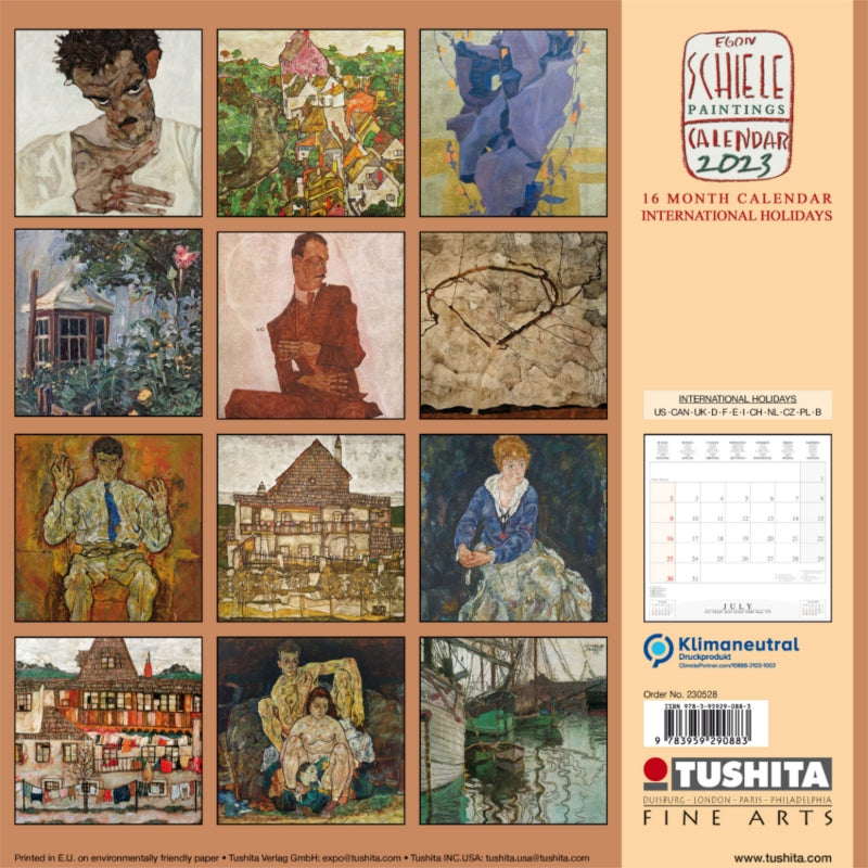 2023 Egon Schiele Paintings By Tushita - Square Wall Calendar