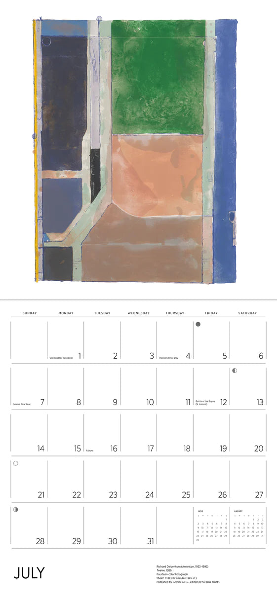 2024 Richard Diebenkorn: Ocean Park - Square Wall Calendar