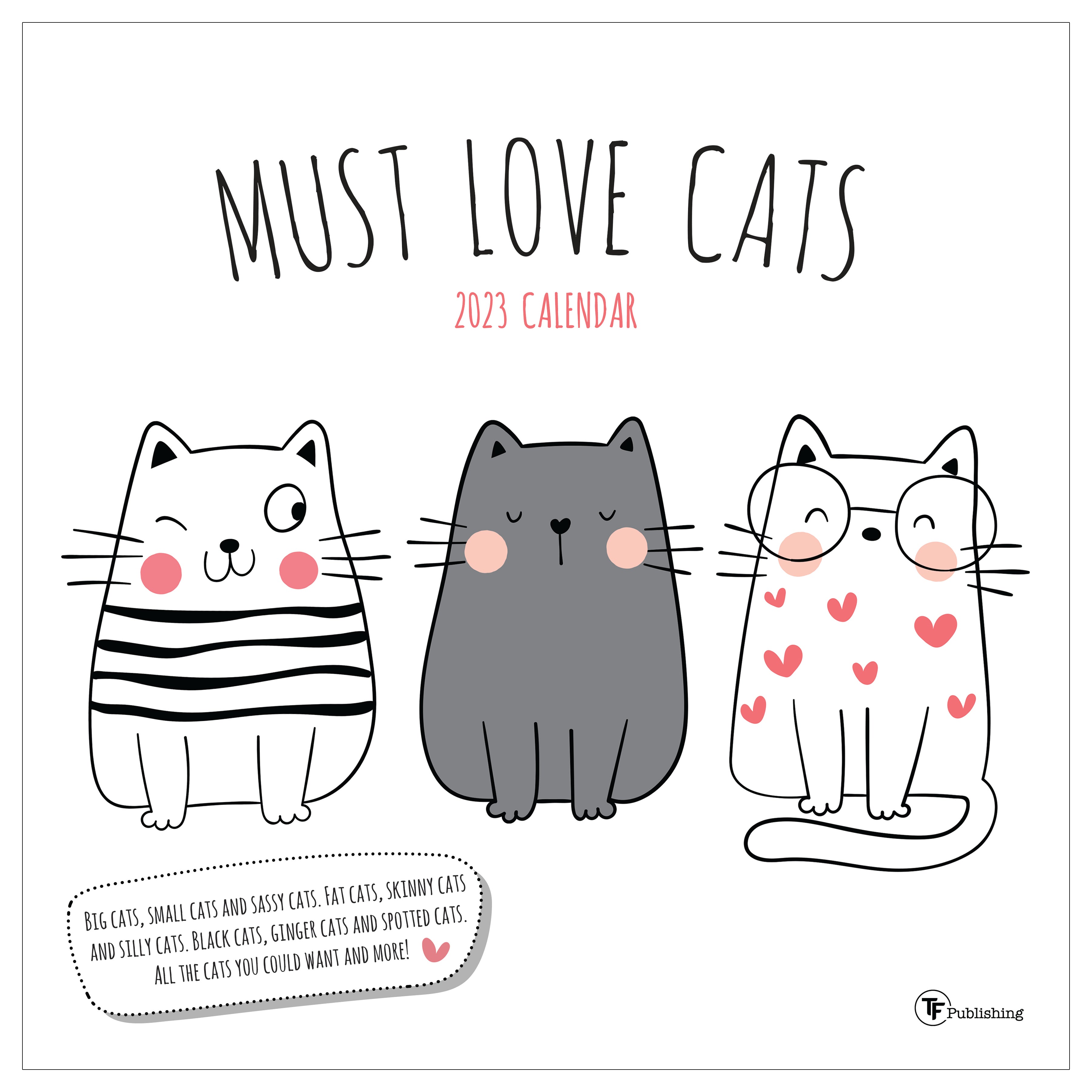 2023 Must Love Cats - Square Wall Calendar