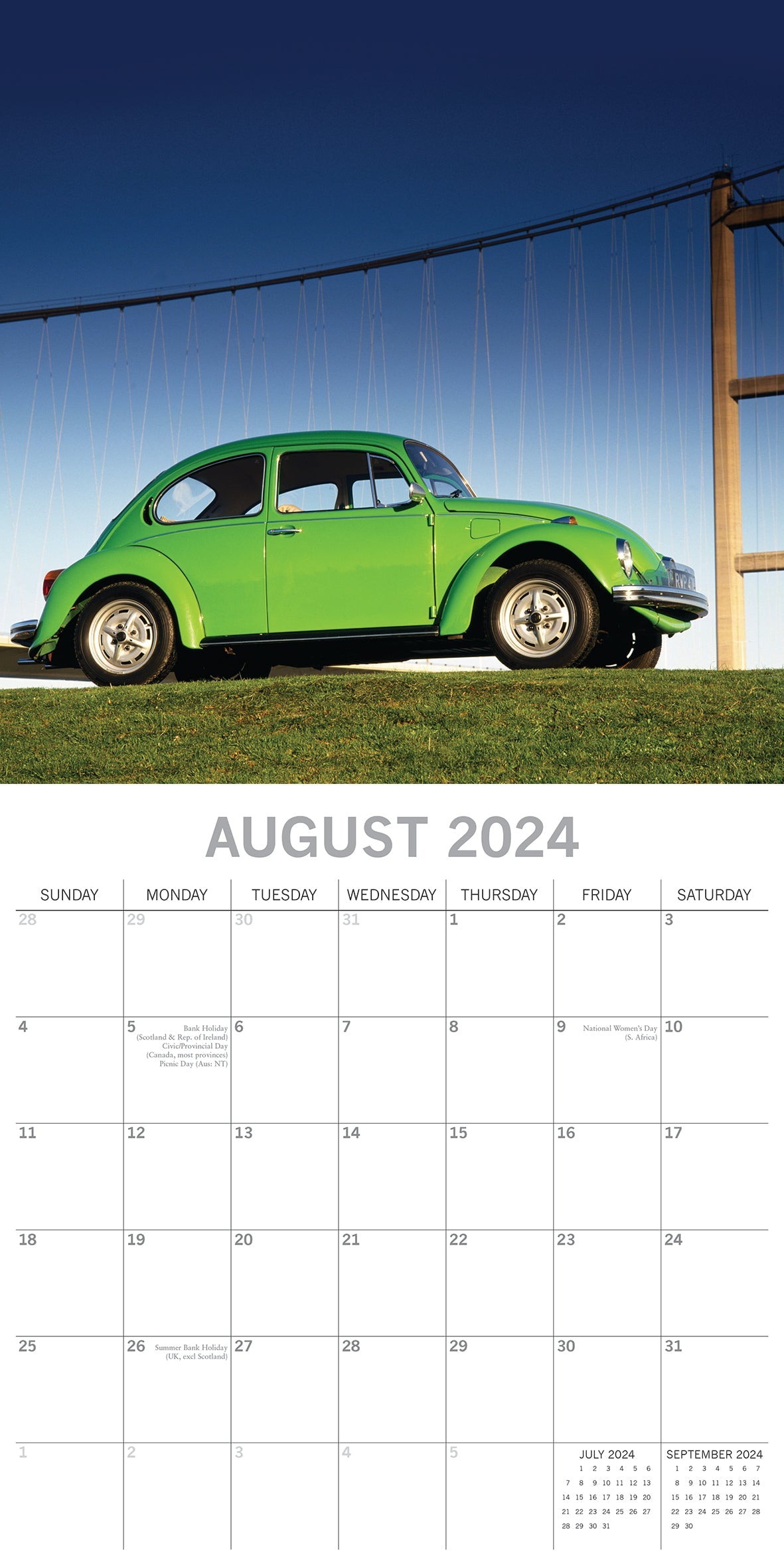 2024 Classic Beetles - Square Wall Calendar
