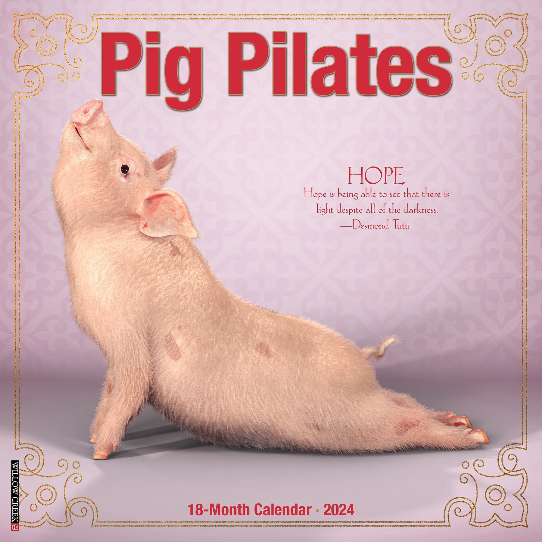 2024 Pig Pilates - Square Wall Calendar US
