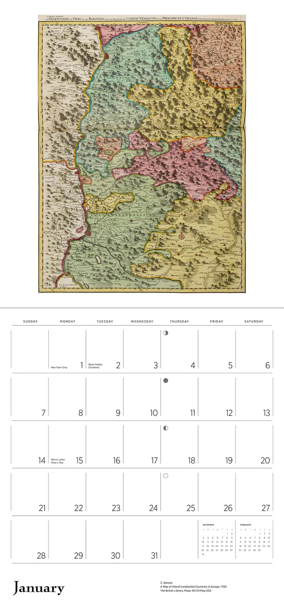 2024 Antique Maps by Pomegranate - Square Wall Calendar