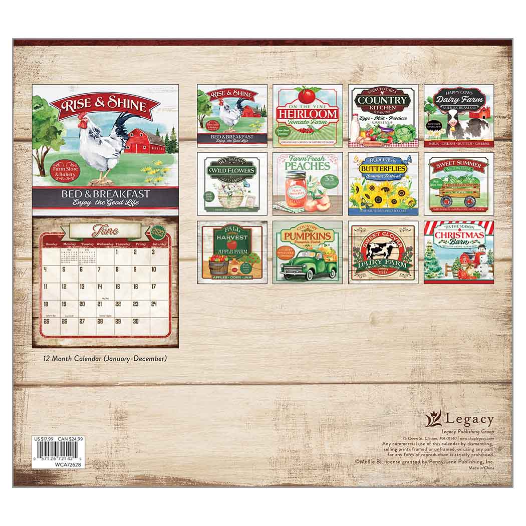 2023 LEGACY Farm To Table - Deluxe Wall Calendar