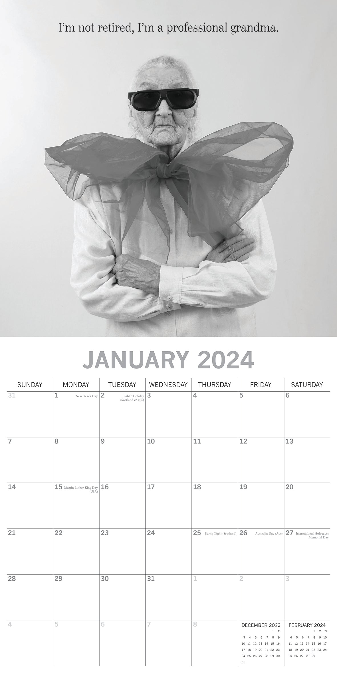 2024 Wrinkly Wit - Square Wall Calendar