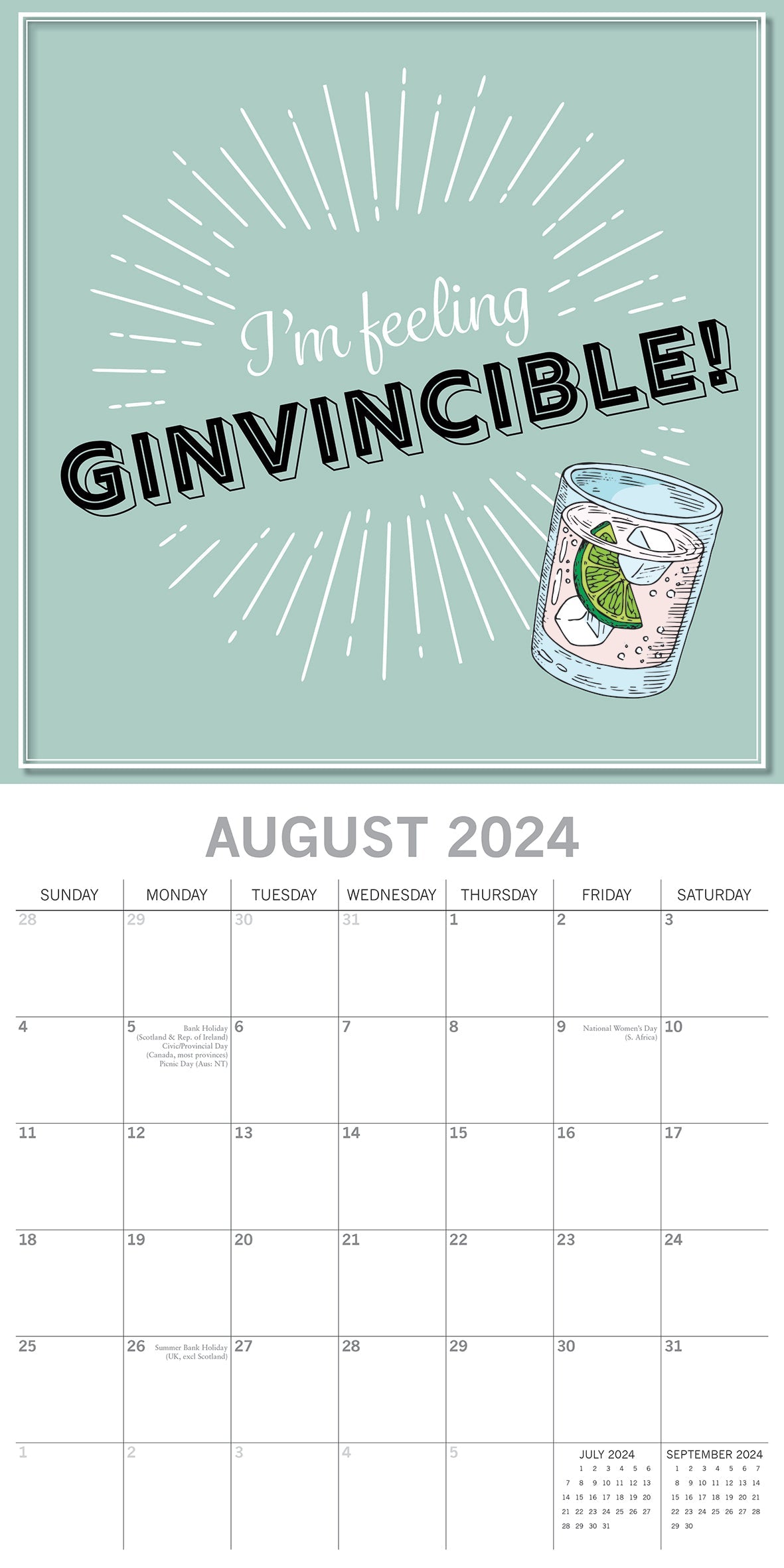 2024 Gin - Square Wall Calendar