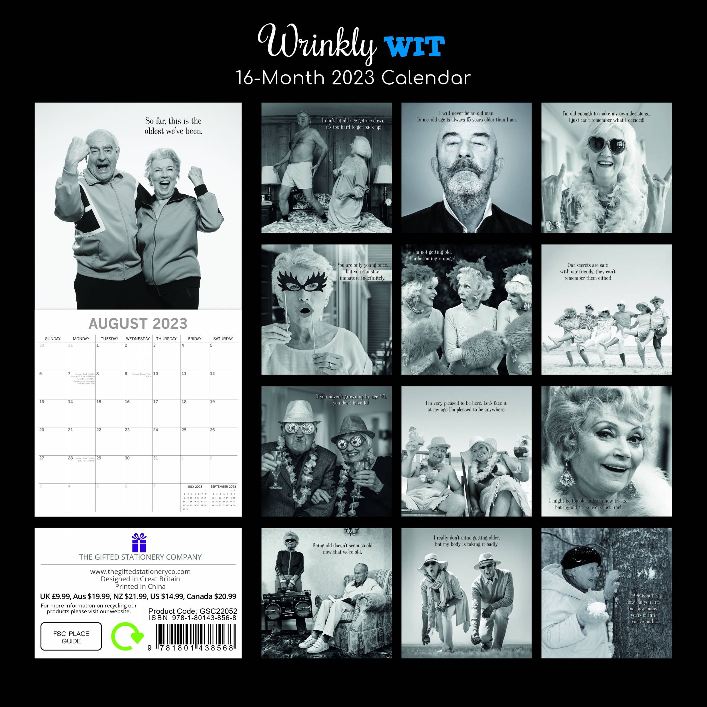 2023 Wrinkly Wit - Square Wall Calendar