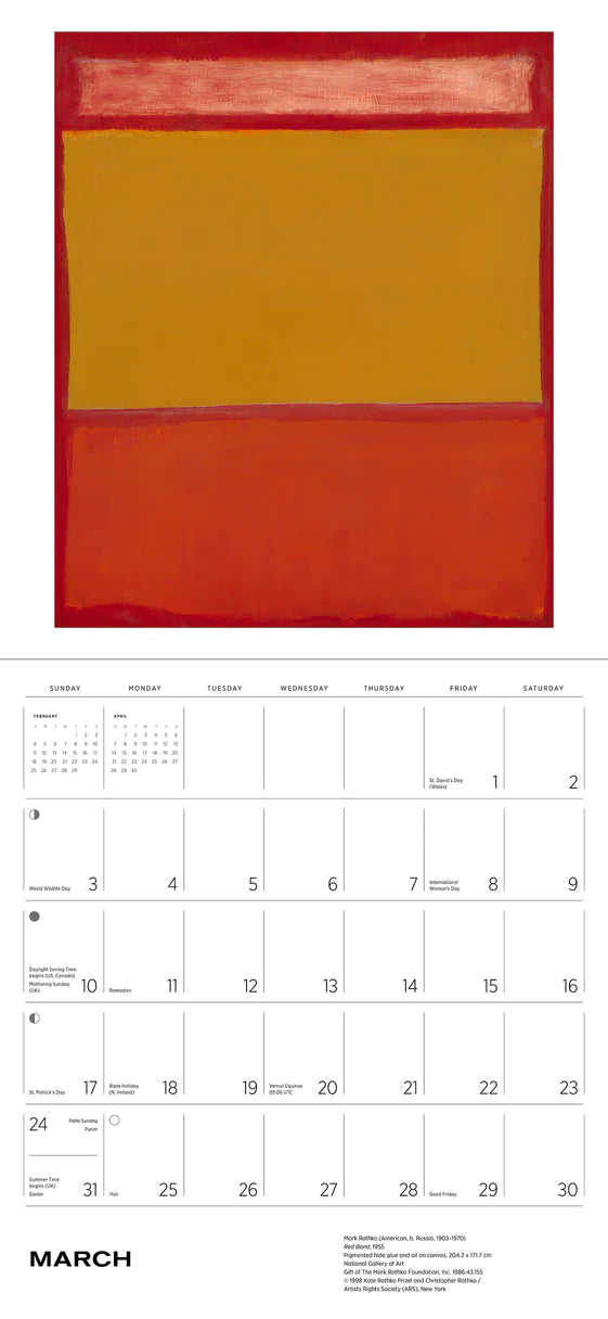 2024 Rothko - Square Wall Calendar