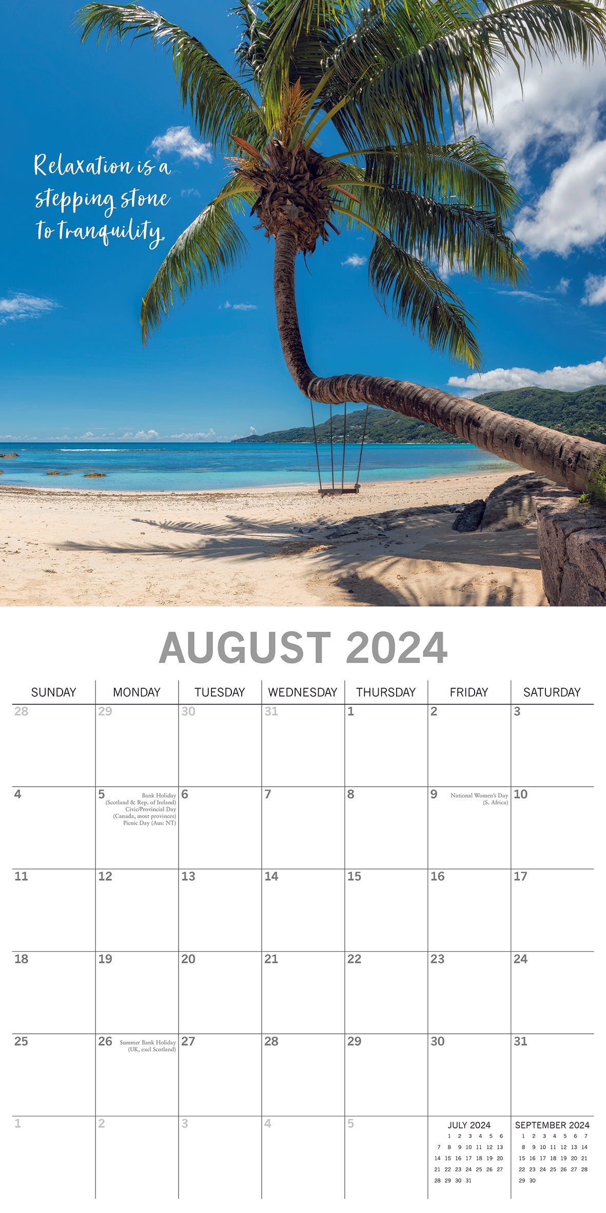 2024 Tranquility - Square Wall Calendar