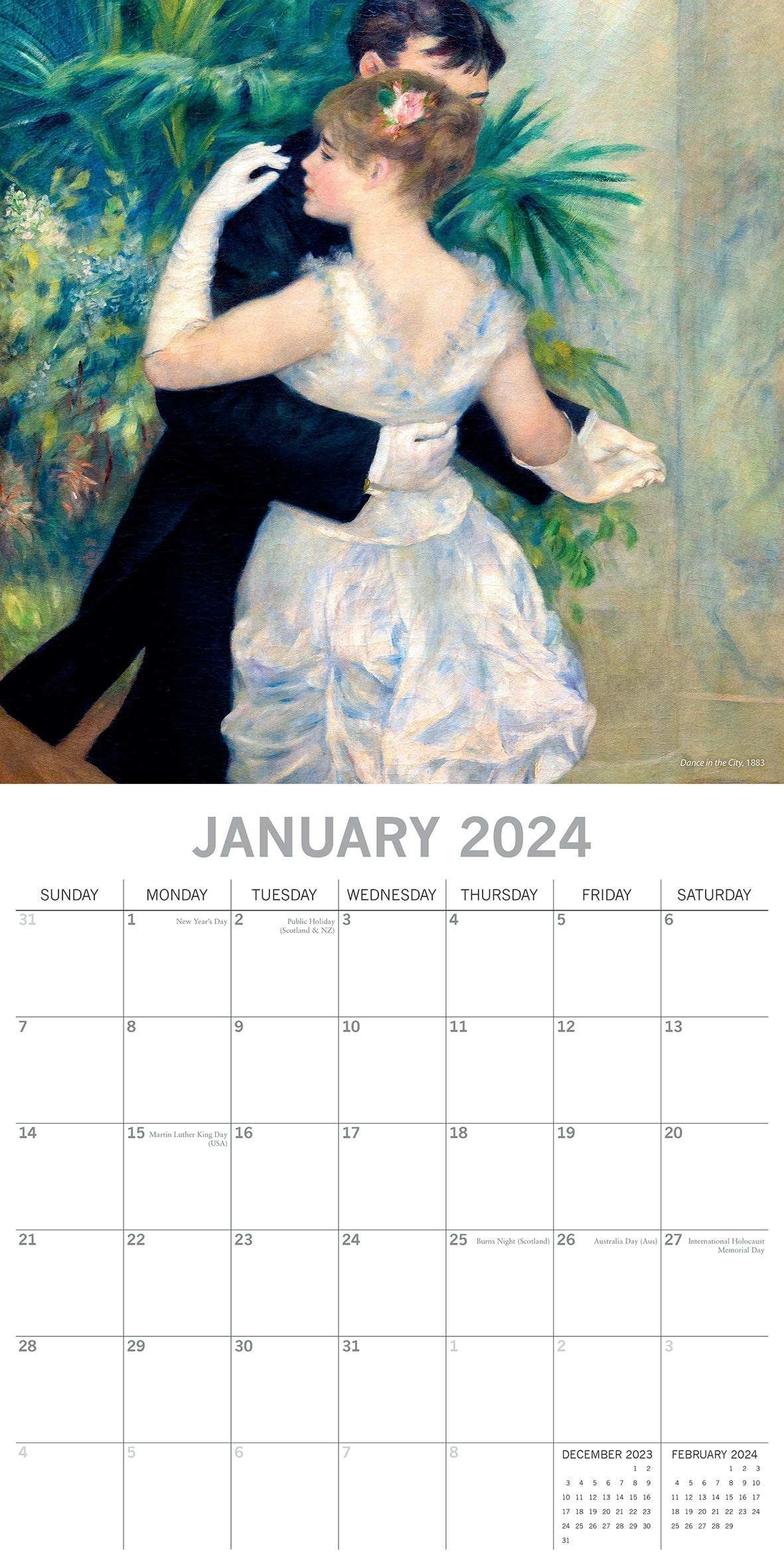 2024 Renoir Square Wall Calendar Art Calendars by The Gifted